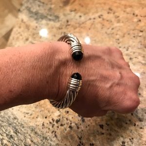 David Yurman 10mm thick cable bracelet, black onyx